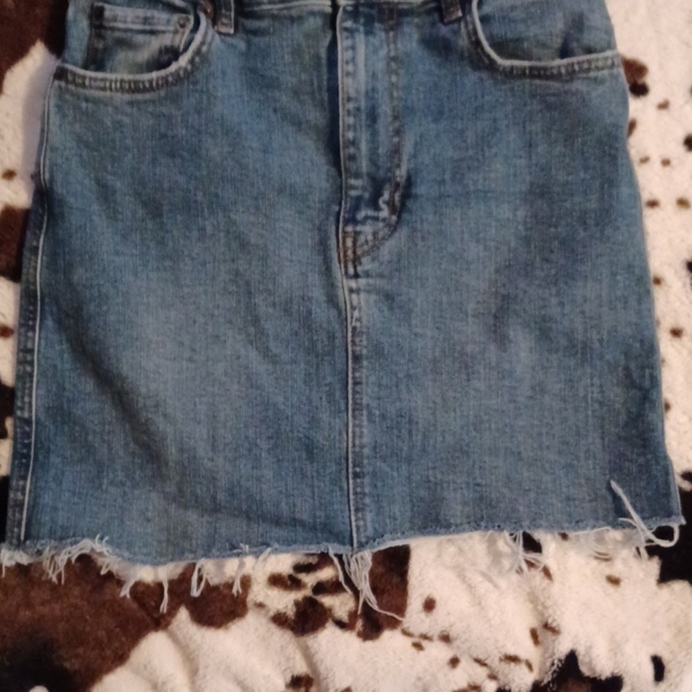 ZARA DENIM SKIRT, WOMENS SIZE XS. ZIP UP BUTTON. - Picture 3 of 6